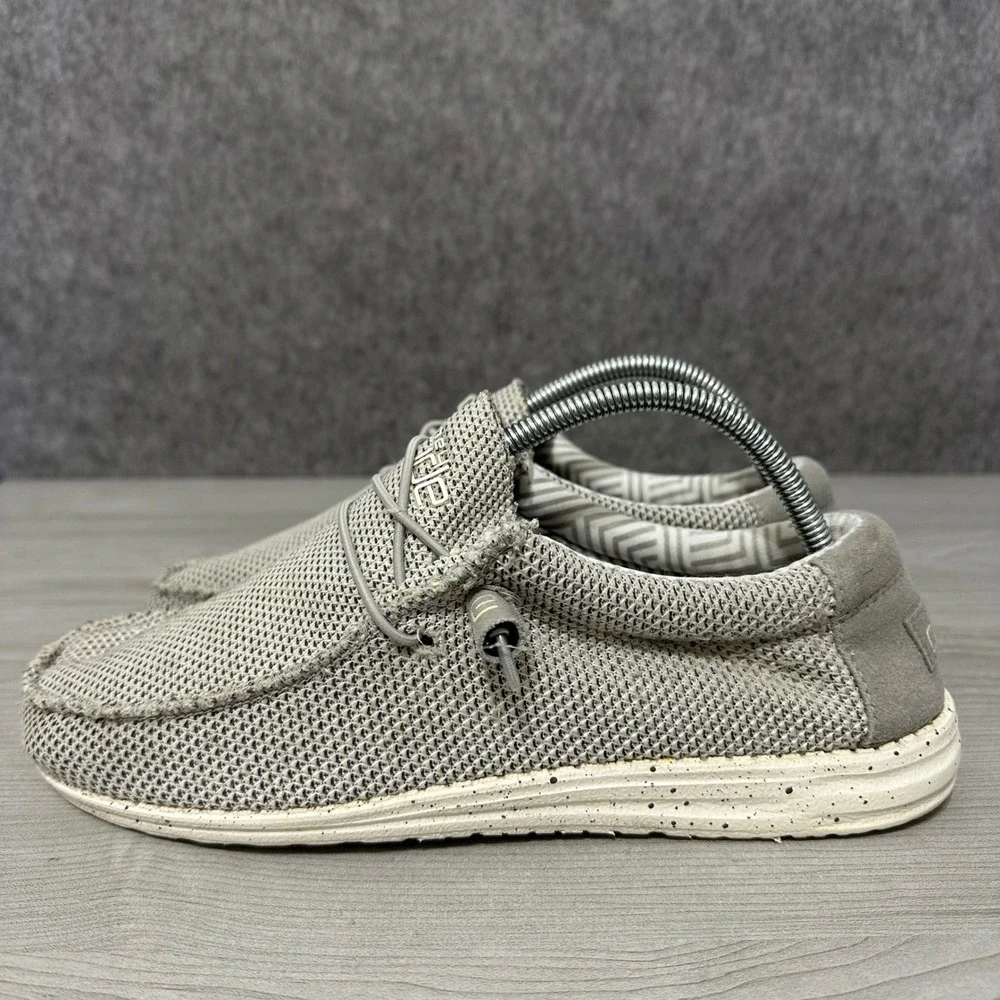 Hey Dude Wally Sox Mens Size 9 Gray Slip On Loafers Lightweight Comfort Casual‎